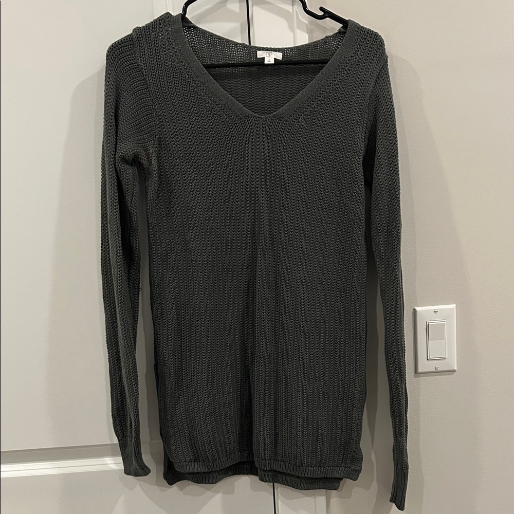 Olive V-Neck Sweater